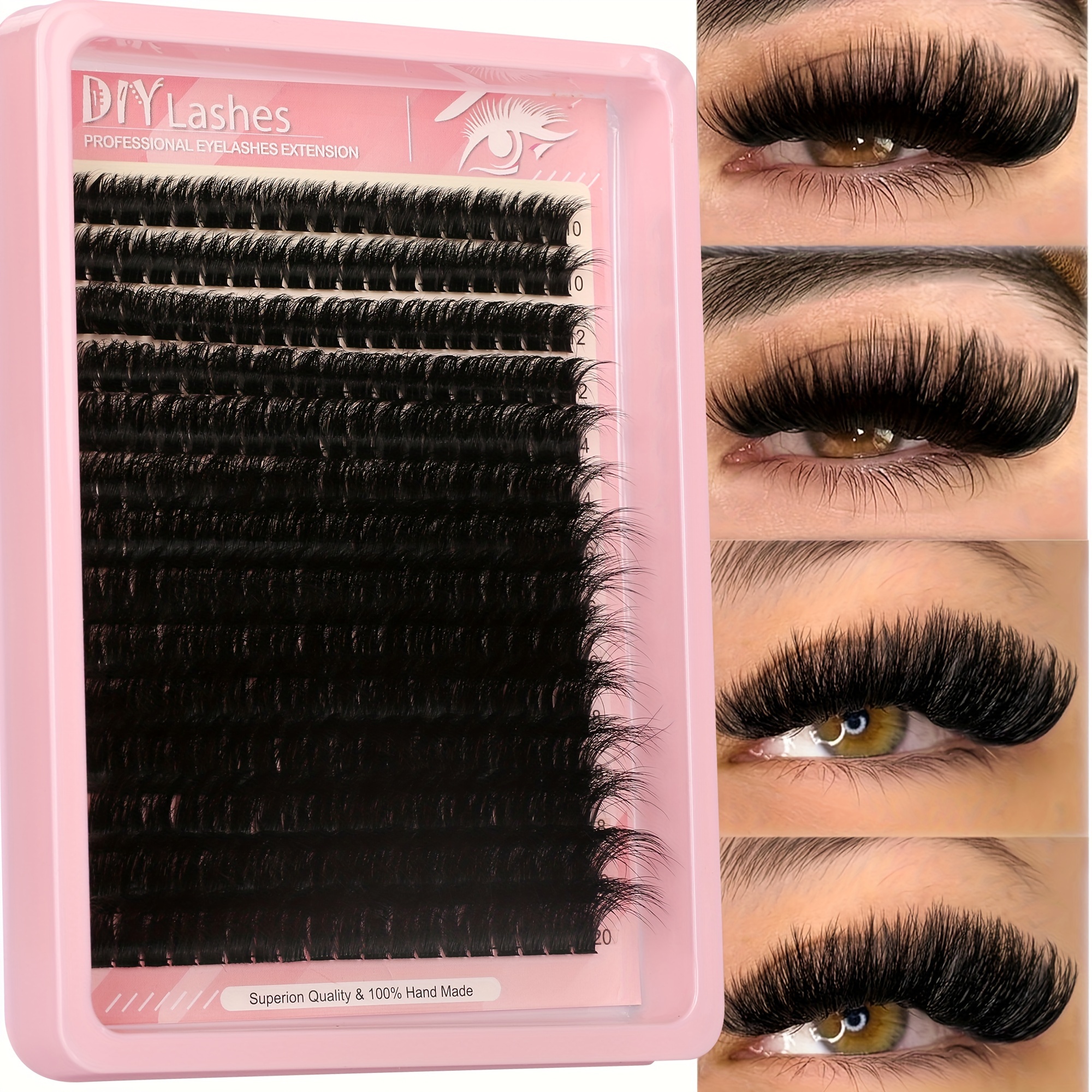 

Soft & Thick 20mm Diy False Eyelashes Kit - Dd , Mixed Lengths For Natural & Looks, Reusable Individual Lashes For Beginners