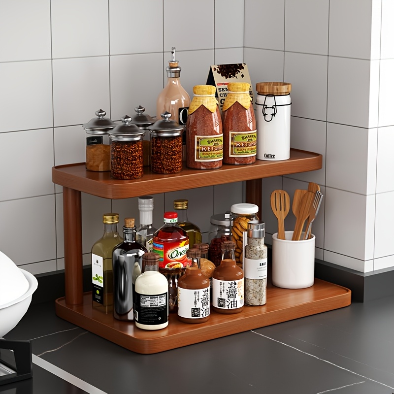 1pc bamboo kitchen saving multi tier countertop Temu Mauritius