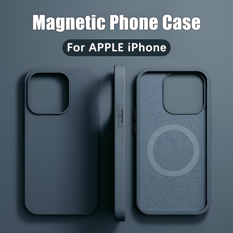 

Luxury Silicone Magnetic Case For Iphone 15 14 13 12 11 Pro Max Plus, Wireless Charging Compatible, Shockproof, Built-in 38 Magnets, Magsafe Support, Tpu Material - Simplistic Unisex Design