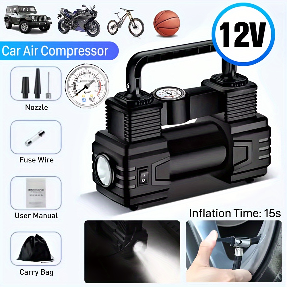 

Heavy Duty Portable Air Compressor Tire Inflator, 12v 150 Psi Pump, For Car, Motorcycle, Bicycle, Ball And Sports Equipment