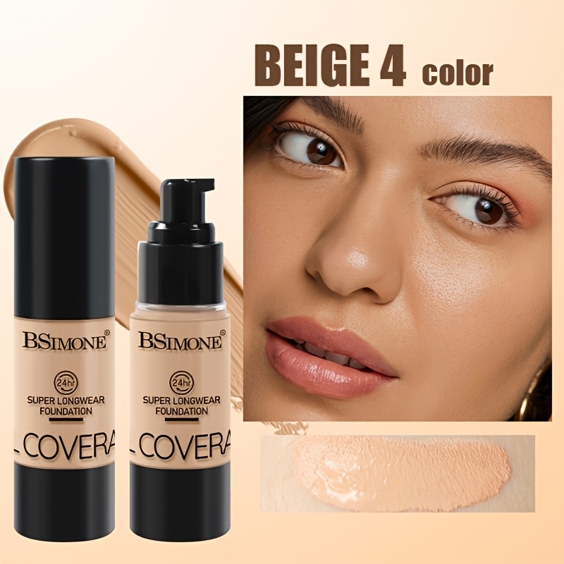 BSIMONE 1pc 24-Hour Long-Lasting Liquid Foundation, Professional Base Makeup, Sweat-Proof and Smudge-Proof, Strong Concealing Power, Easy to Apply, Minimizes Pores Without Feeling Heavy, Suitable for Dry, Oily, and Sensitive Skin, Stage Makeup - Image 16