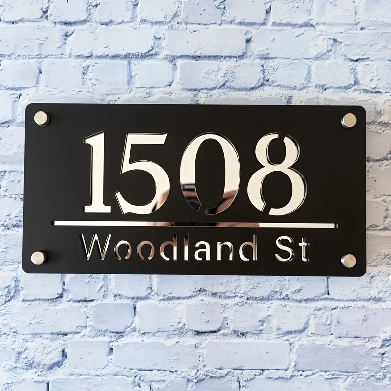 TEMU [door Sign That Makes Carrier Love At First Sight] - Custom Acrylic Address Plate, Engraving Craft, Double-layer Design With , Feel To The House
