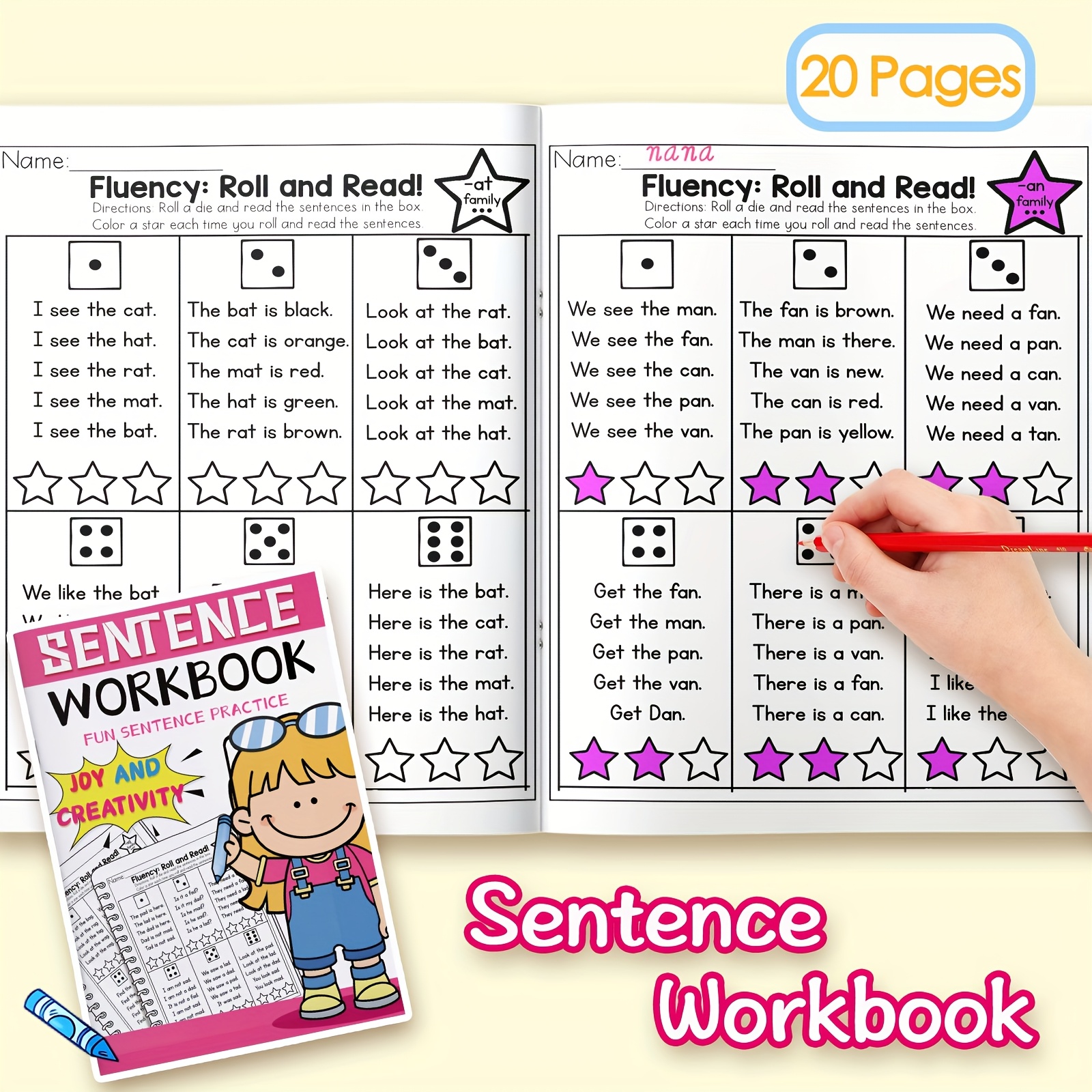 Early Learning English Sentence Book: Write, Color, and Remember Easily