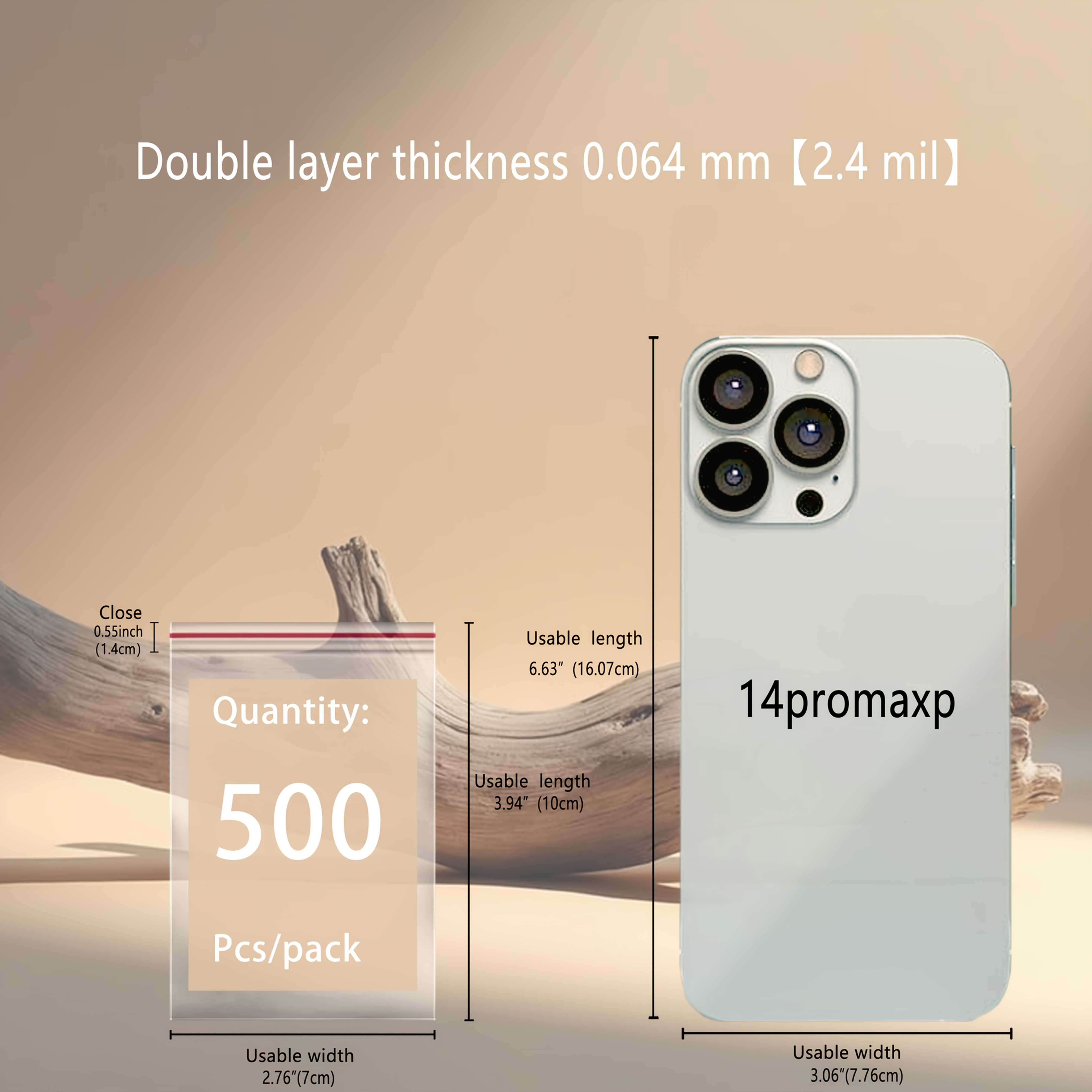 TEMU 500 pezzi di buste richiudibili trasparenti, spessore a 0,064 mm, a di perdite, a di umidit� e a di ossidazione, contenitore di plastica,