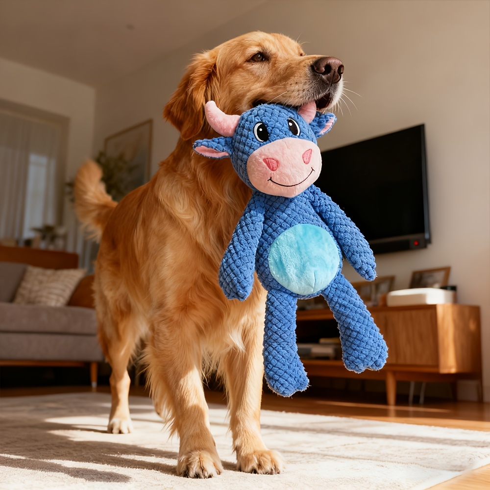 item picture Pet Vocal/Chew Training Plush Toy, Soft, Teething, Cartoon Shape, Washable! Durable Chew/Squeaker/Realistic Animal/Interactive Cat & Dog Toy, Double-Layer Composite Material, Suitable for Large/Medium/Small Dogs