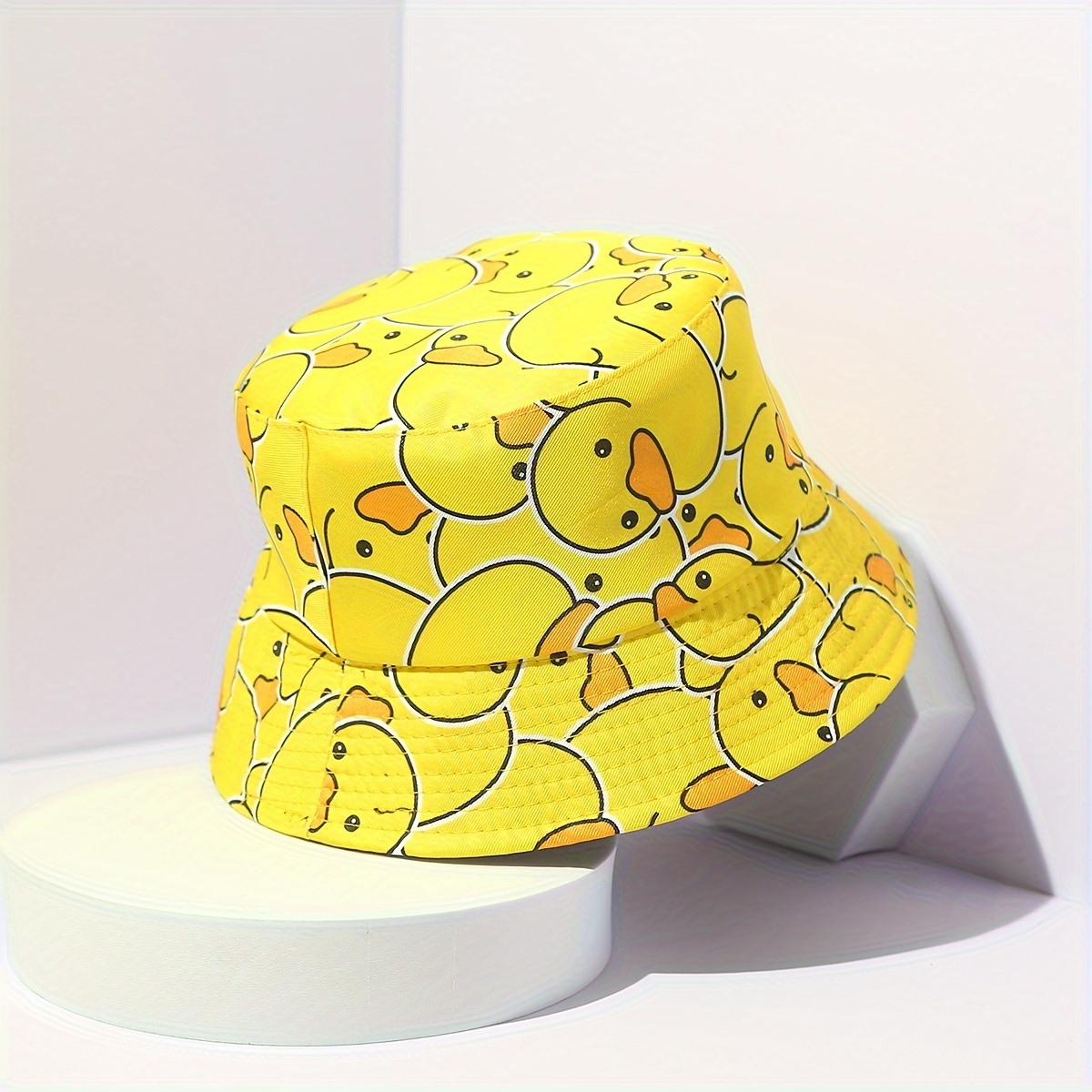 

Casual Cartoon Duck Fisherman's Hat, Breathable Wide Brim Sun Protection Bucket Hat For Outdoor Traveling Beach Party Boys And Girls Accessories