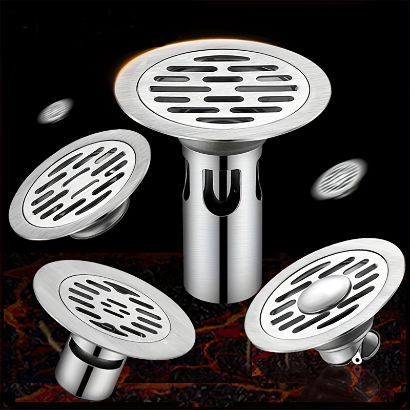 

1pc Stainless Steel Floor Drains, Anti-odor, Anti-rodent Shower Strainer Covers, Bathtub & Kitchen Ground Leakage Supplies, Bathroom Hardware Fittings