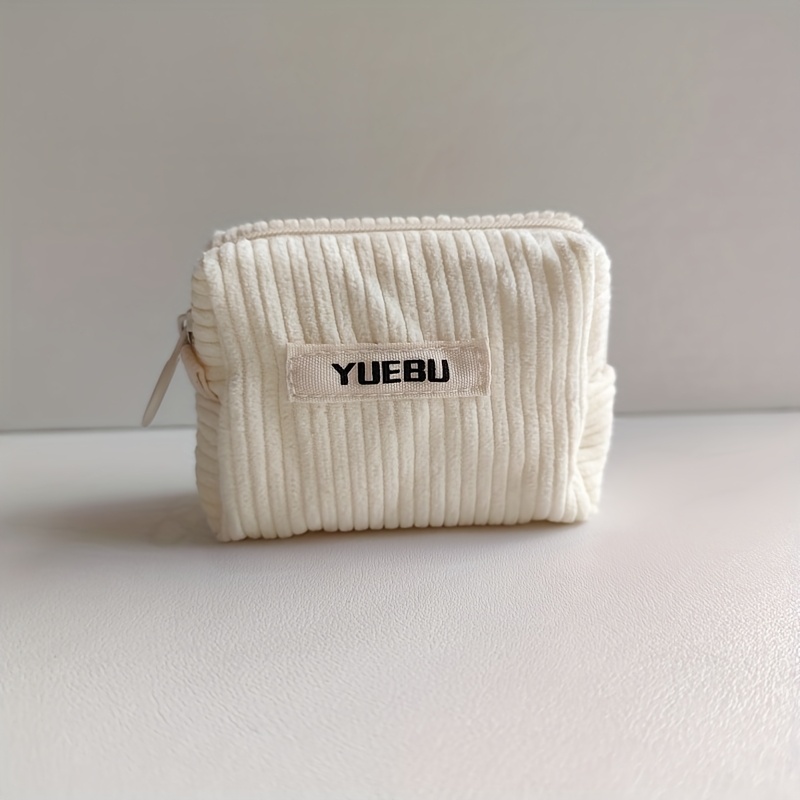 TEMU A Soft Corduroy Pouch, A Portable Travel Makeup Bag, A Multifunctional Storage Bag, A Coin Purse, A Small Wallet, And A Headphone Case, Making
