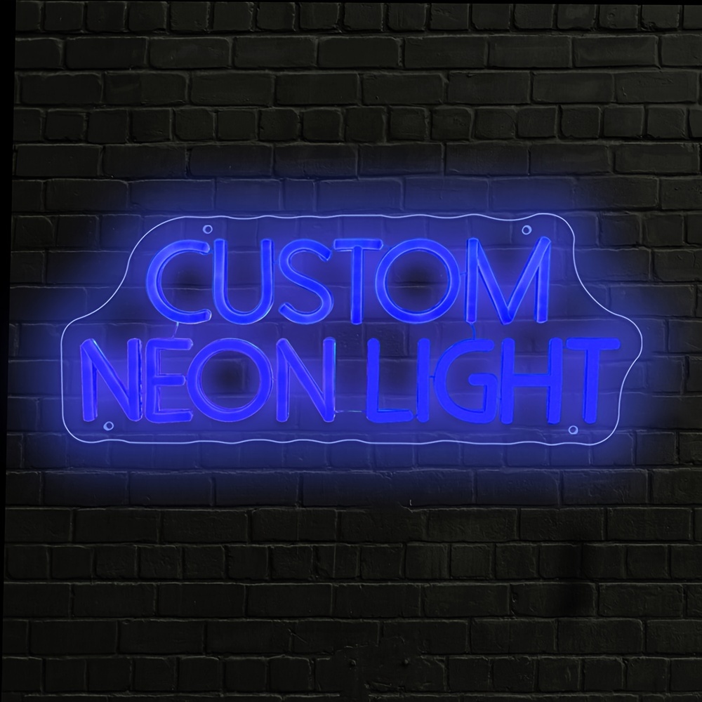 TEMU Personalized Led Neon Letters With A , Featuring Double-row Text. Wall-mounted Neon Come With A Switch Control And Usb Power Supply, Making Them