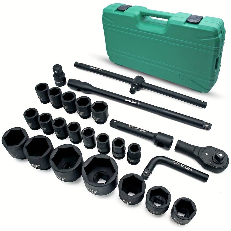 3/4 Drive Impact Socket Set Add-On – 8 Piece Jumbo Sizes Up To 2-1/2 Inch, CR-MO Steel, Chrome Vanadium