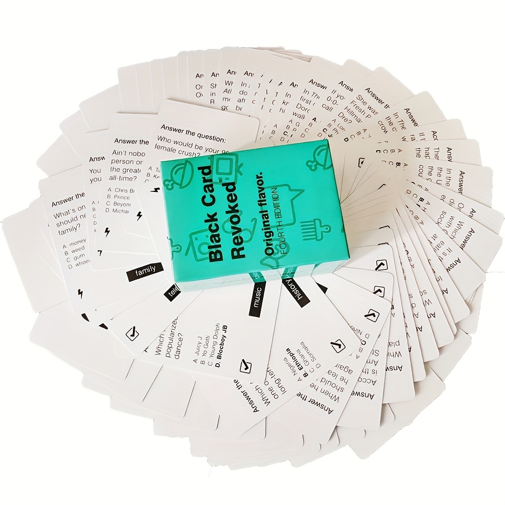 Black Card Revoked Party Game for The Culture - Fifth Edition with Original Flavor & Limited Edition Content | Hilarious Icebreaker Questions, Dance & Sing Challenges | Premium Cardstock for Game Nights, Social Gatherings & Events, Event Icebreakers, Vibrant Package, Durable Game Cards