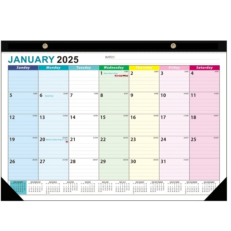 

2025 Desk Calendar - 2025 - 2026, 17"*12", 18-month Desk/hanging Calendar With Paper And Corner Protectors