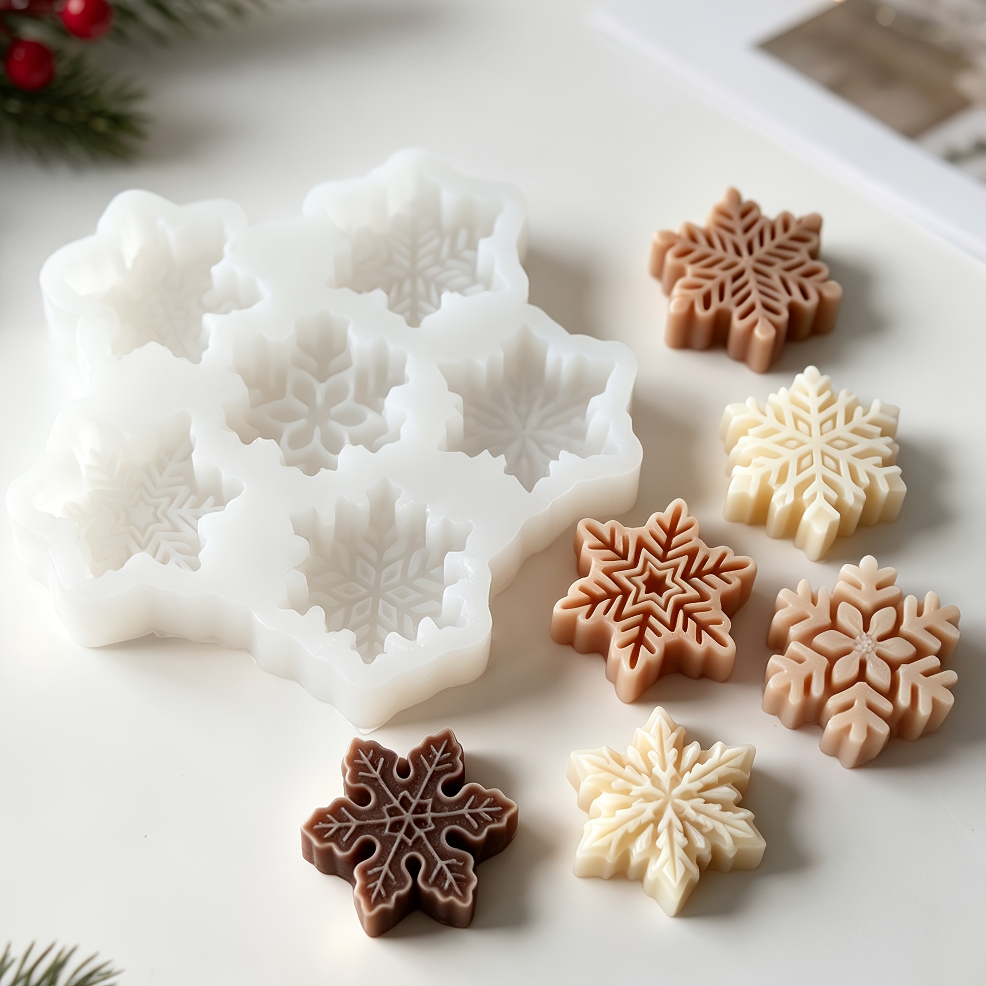 TEMU Stampo in silicone per cera a forma di di a 6 cavit�, stampo per a in argilla resina per decorazione