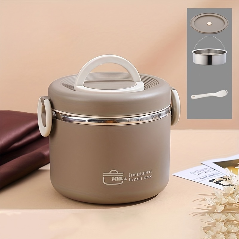 Stylish Stainless Steel Insulated Lunch Box With Lid - Portable, Leakproof Bento Box For Students & Office Workers, Ideal For School, Canteen, And Home Use,back To School