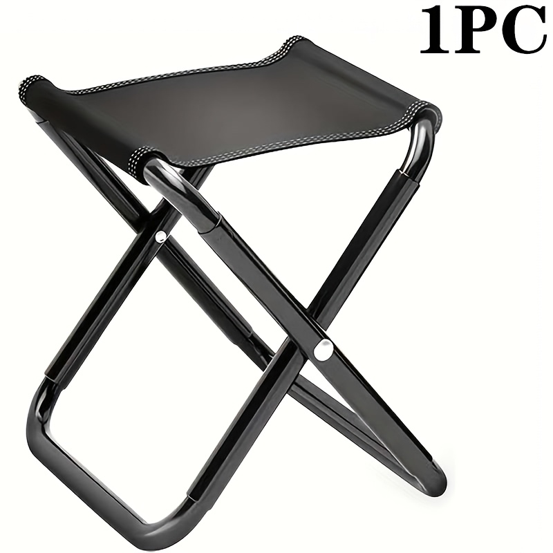 TEMU 11 Inch Foldable Camping Stool | Portable Iron Stool With Carry Bag, Load Capacity To 330lbs, Ideal For Outdoor, Travel, Hiking, Fishing, Beach