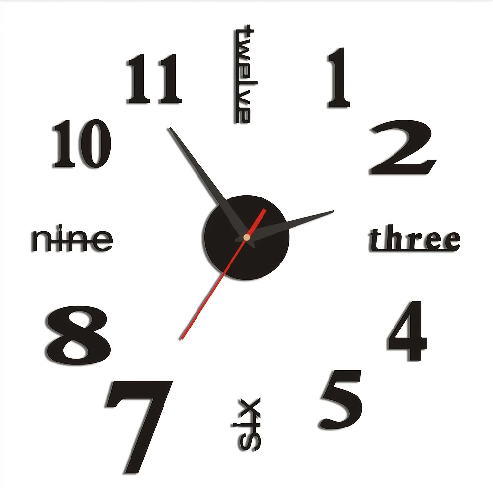 TEMU Wall Clock Modern Decorative Frameless Wall Clock Acrylic Wall Clock Stickers For Living Room Bedroom Large Wall Clock Quartz Clocks Fashion