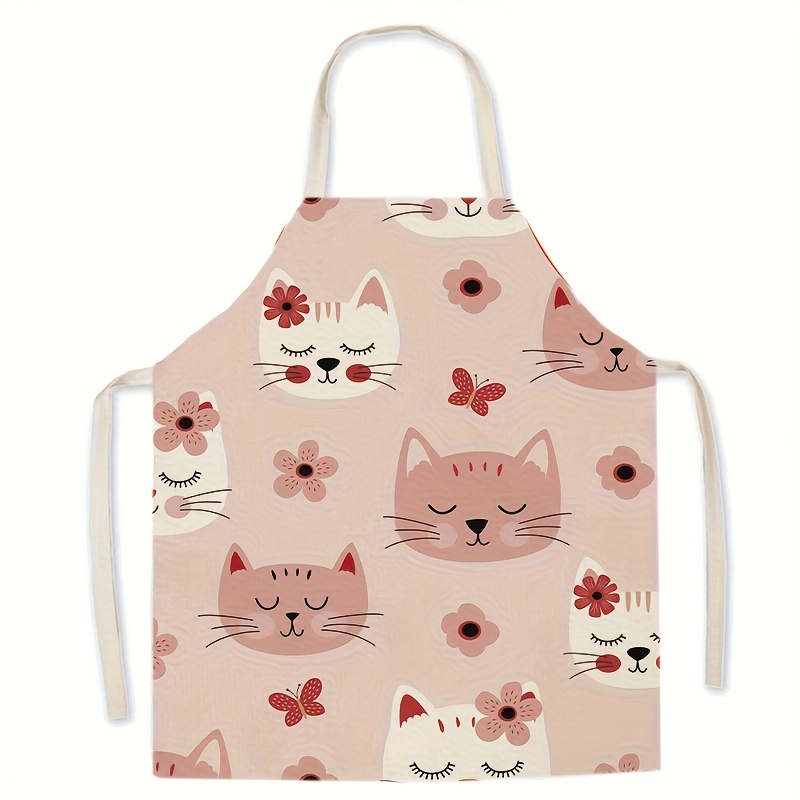 TEMU 1 Cat-themed Apron, Suitable For Children's Kitchen Play, For Kids Aged 3-8