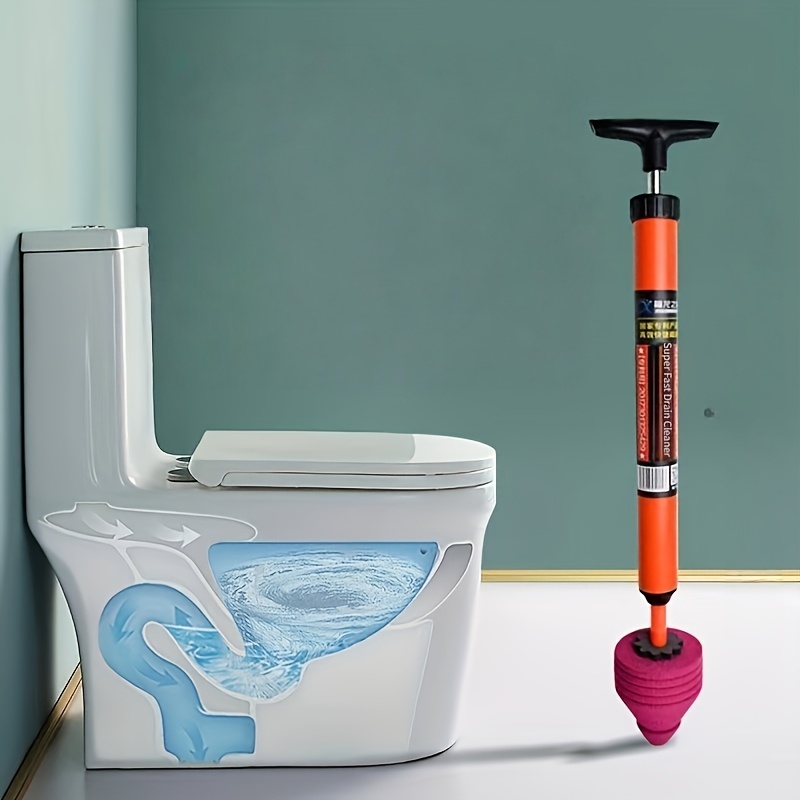 TEMU Heavy Duty Air Pressure Toilet Plunger & Pipe Clog Remover Suitable For Sink, Shower Drain, Bathtub Drain - Abs Suitable For Sink, Shower Drain,