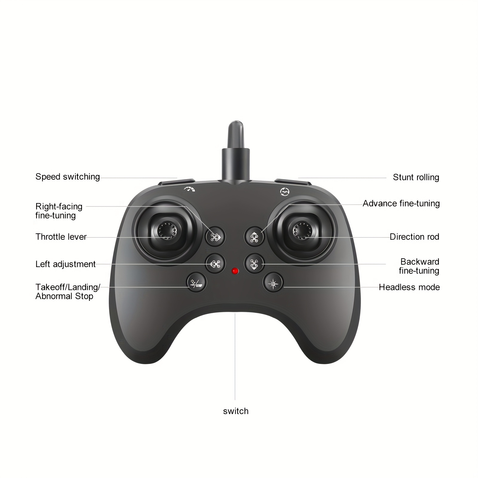 [Crash-proof Fighter] EPP Anti-Crash RC Airplane | Four-Channel One-Touch Stunts | Auto-Hover | Colorful LED Light Effects | Newbie Mastery In 10 Mins | Includes Spare Propellers