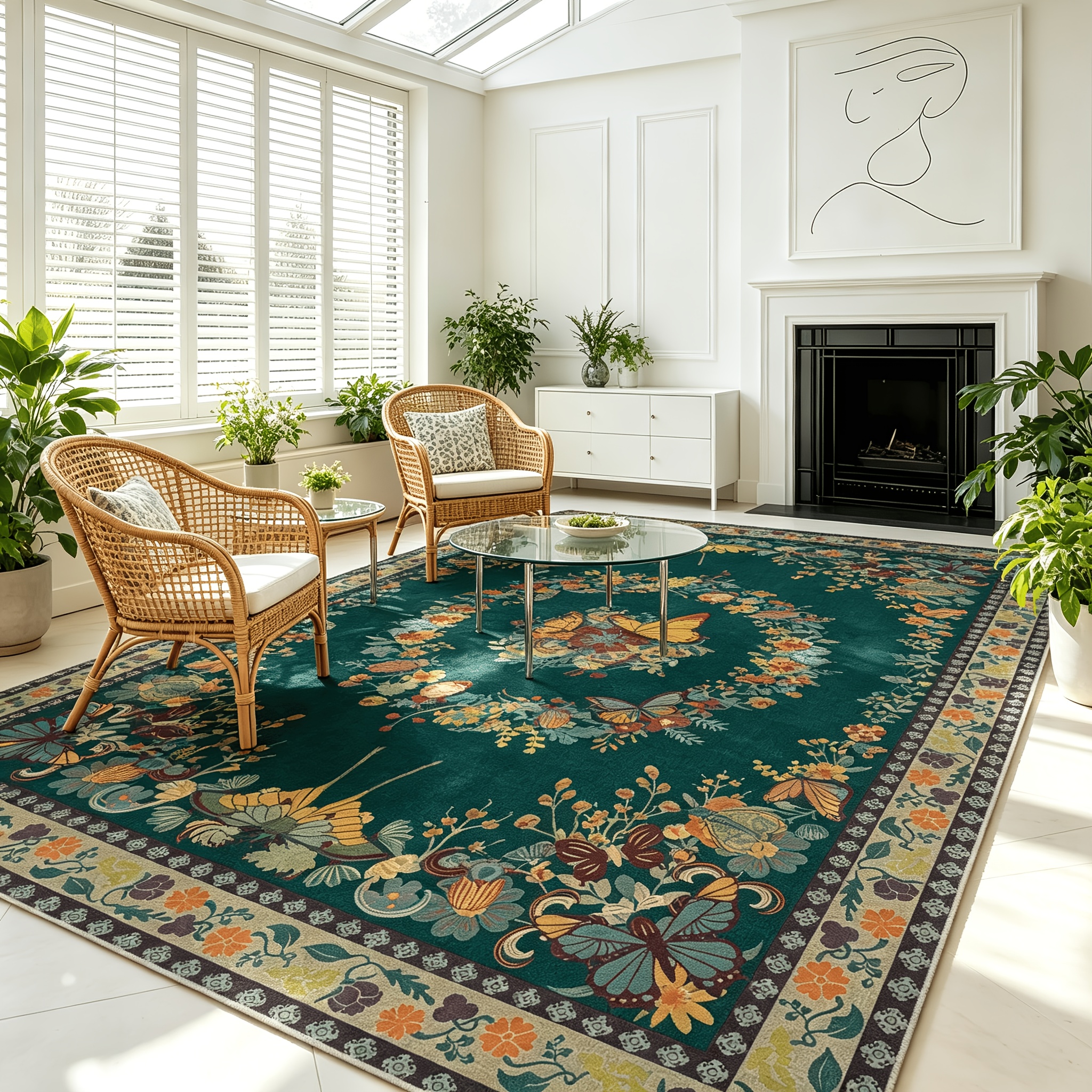 1pc Luxury Cashmere Rug, 1, 225 G/m²-soft And Plush To The Touch. Features A Creative Pattern. Non-slip, Durable, And Sturdy; And Resistant To Deformation