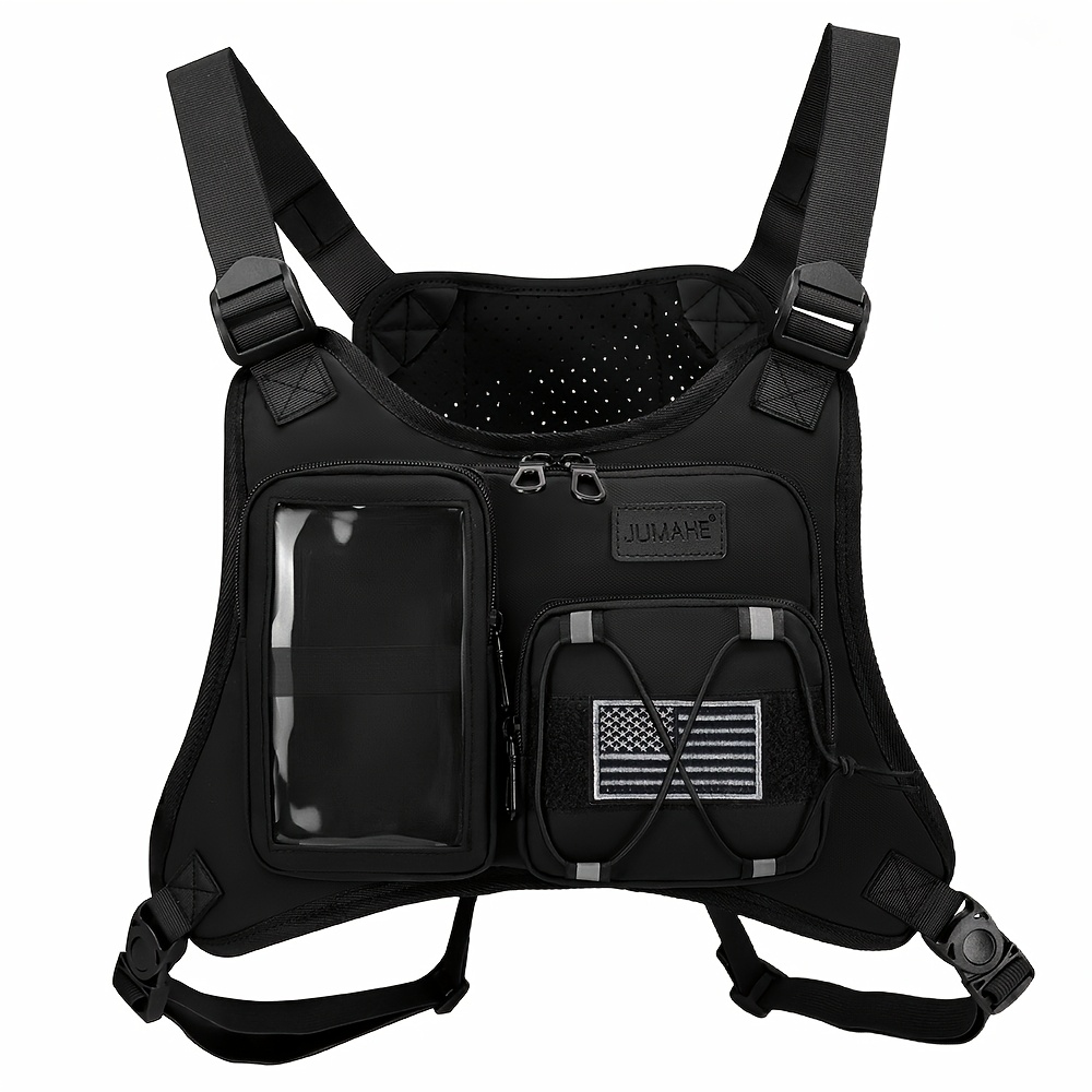 TEMU Chest Bag Transparent Phone Pocket Multi-pocket Unisex Fitness Versatile Organized - Ideal For Fitness, Cycling, Travel, Outdoor