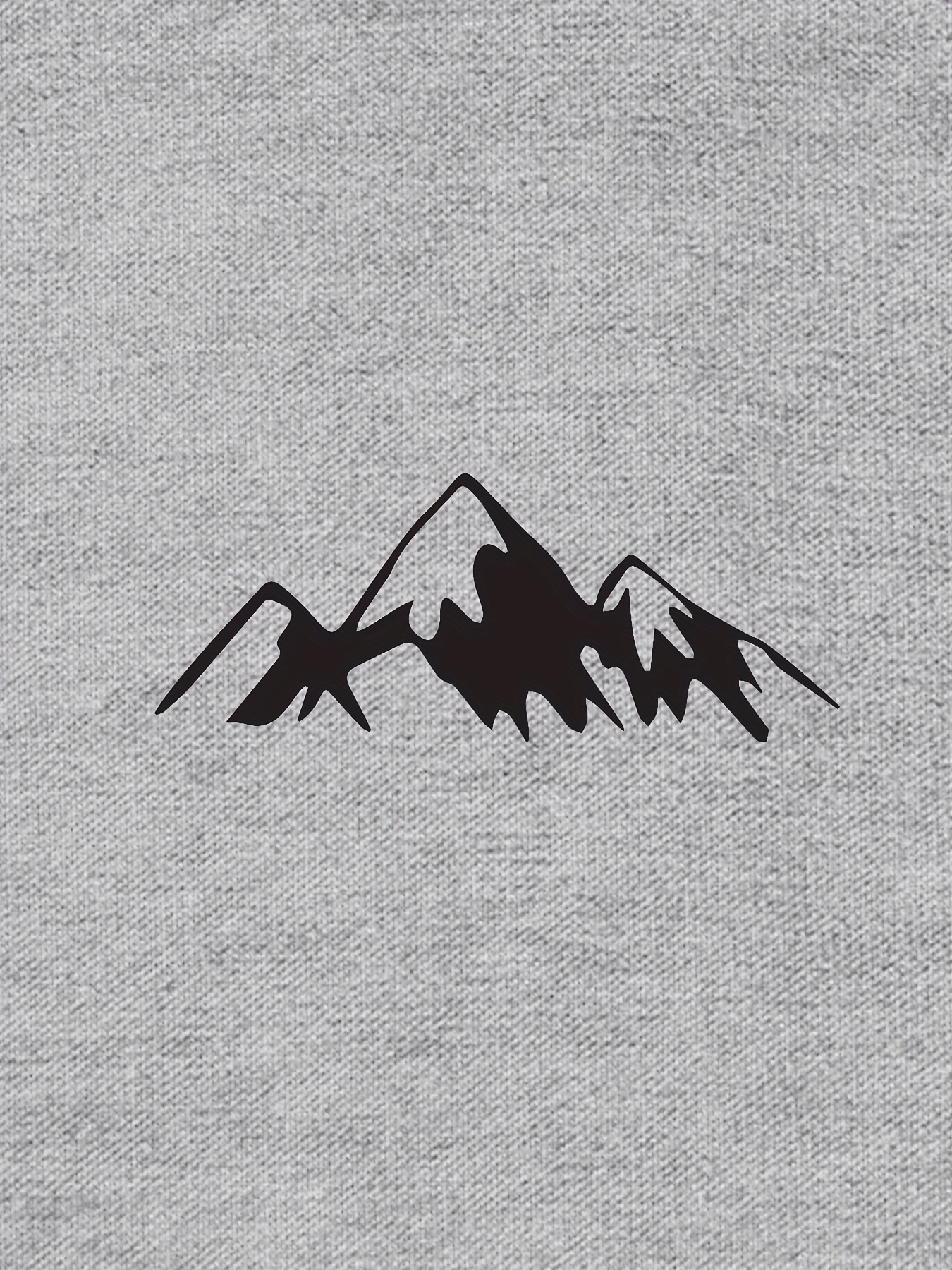 Men'S Heavyweight 180gsm Mountain Graphic T-Shirt - Minimalist Black Line Drawing, Non-Stretch Fabric for Gym, Hiking, Casual Casual Attire - Everyday Essential Tee for Outdoor Enthusiasts, Hiking Apparel, Round Neckline Shirt, Durable Casualwear, Gym Clothing, Basic Style, Breathable Material, Short Sleeve Top, Active Lifestyle