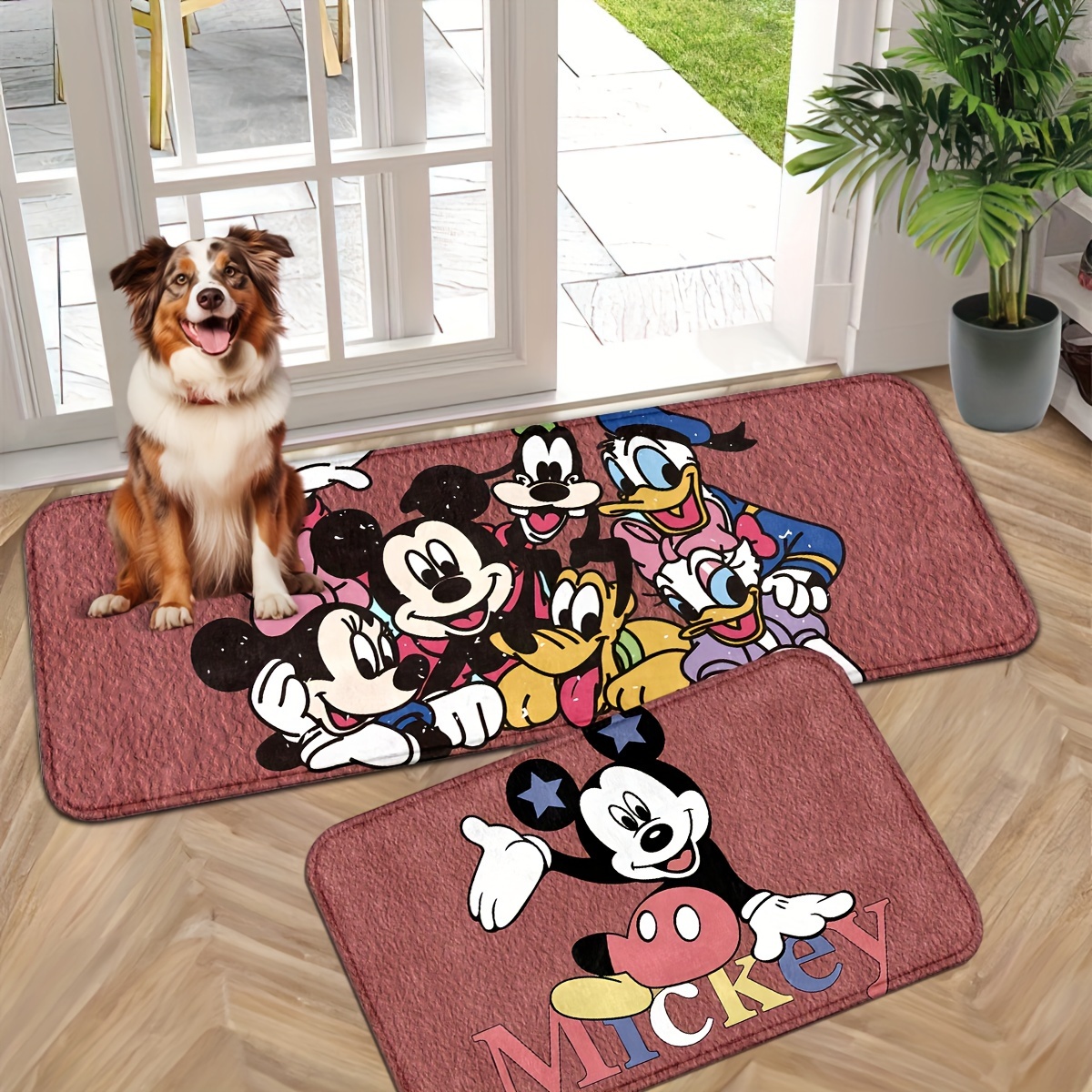 

Mickey Mouse Door Mat - Lightweight, Machine Washable Polyester Indoor Entrance Rug For Entryway, Front Door - Knitted Design, Perfect For Home Decor