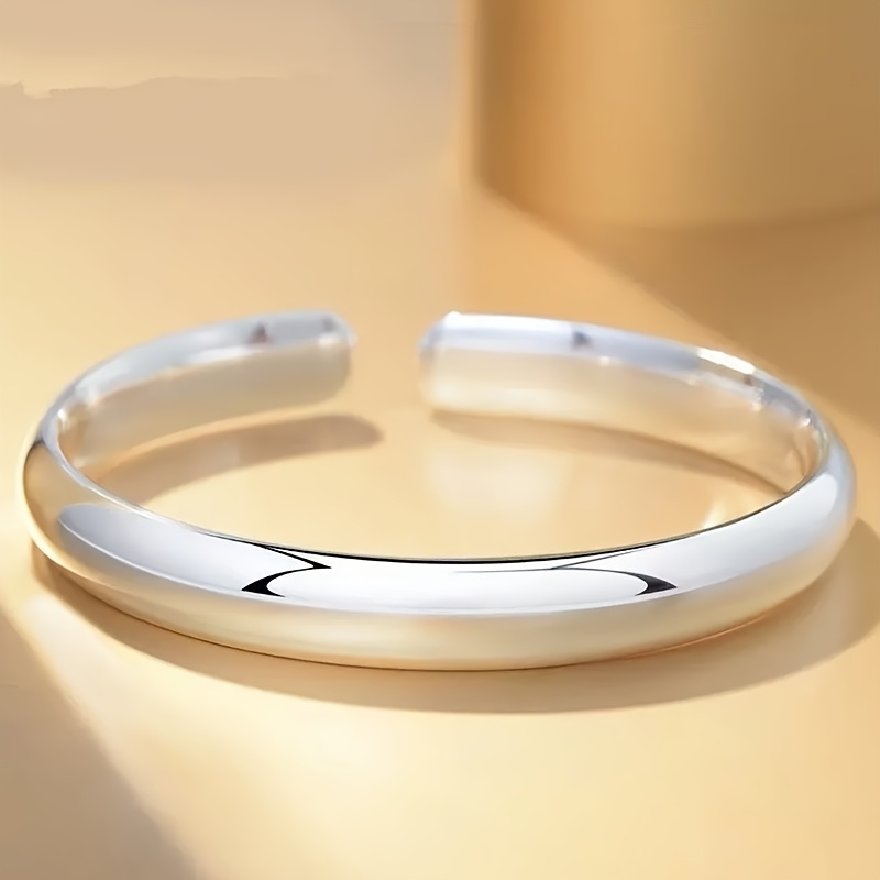 TEMU Ladies' Bohemian 925 Silvery Plated Elegant Bracelet. Suitable For Daily Wear And Gifting, An Ideal Present For Elders, A Perfect Accessory
