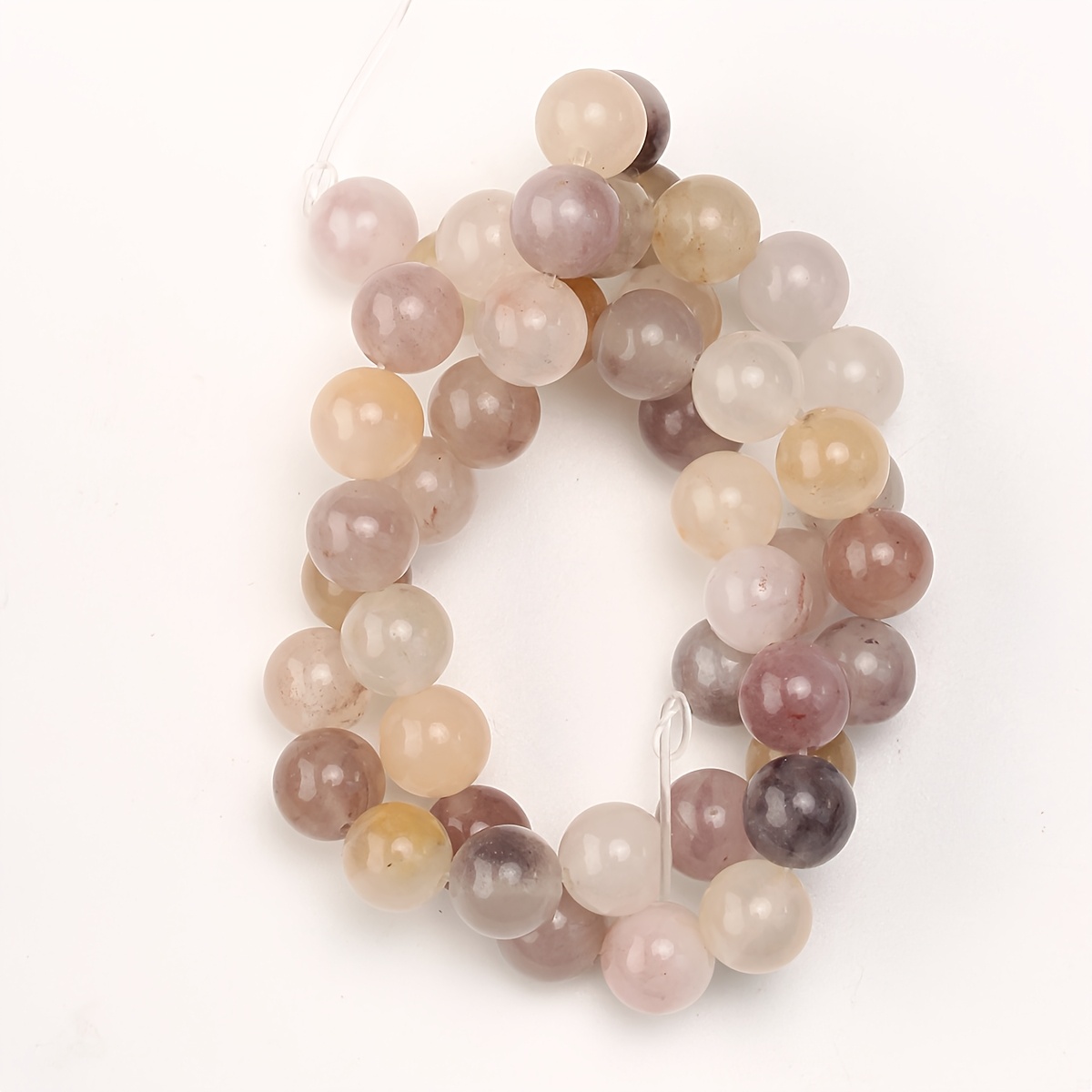 TEMU Bohemian Natural Stone Bead, 4-10mm Natural Quartz Round Beads For Jewelry Making, Handmade Women's Jewelry Additions, Necklace, Bracelet,