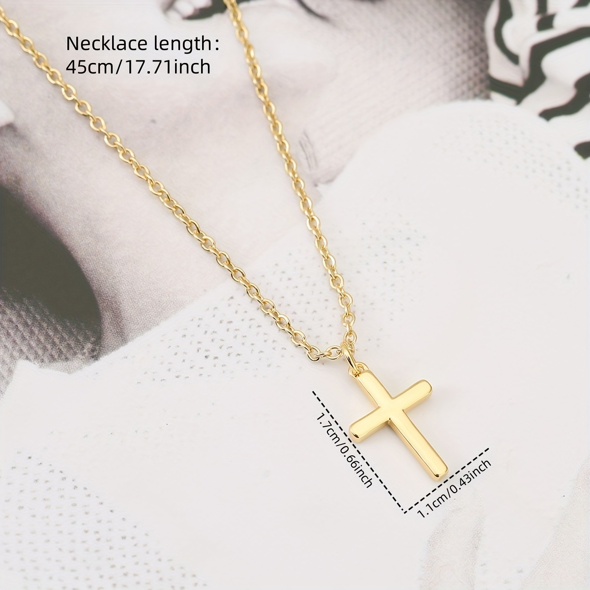 1pc, European And - Copper - Cross - Unisex Exquisite Necklace, Suitable For Daily Wear, Parties, Weddings, Holiday Gifts