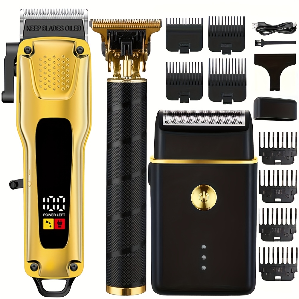 2pcs/3pcs Cortadora de Cabello Eléctrica Profesional para Hombres, Afeitadora Inalámbrica Recargable USB con Diseño Único Tipo Barbería y Múltiples Accesorios, Herramienta Personalizada Ideal como Regalo, Cortabarbas para Hombres, Cortapelos de Barbero, Cortadora de Barba para Hombres, Cortabarbas  Cortadora de Barbero, Cortapelos y Recortadoras de Barbero, Cortador de Bigote, Cortabarbas Profesional para Hombres, Afeitadora Recortadora para Hombres, Cuidado de la Barba,