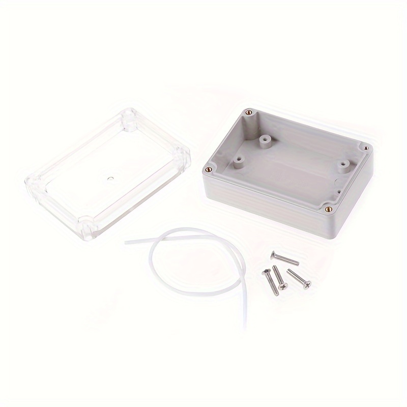 1pc Durable Abs Plastic Electronic Cable Project Box - Waterproof, Clear Cover Enclosure Case With Secure Mounting Screws, 3.35x2.28x1.30 Inches - Ideal For Organizing And Protecting Wiring Projects