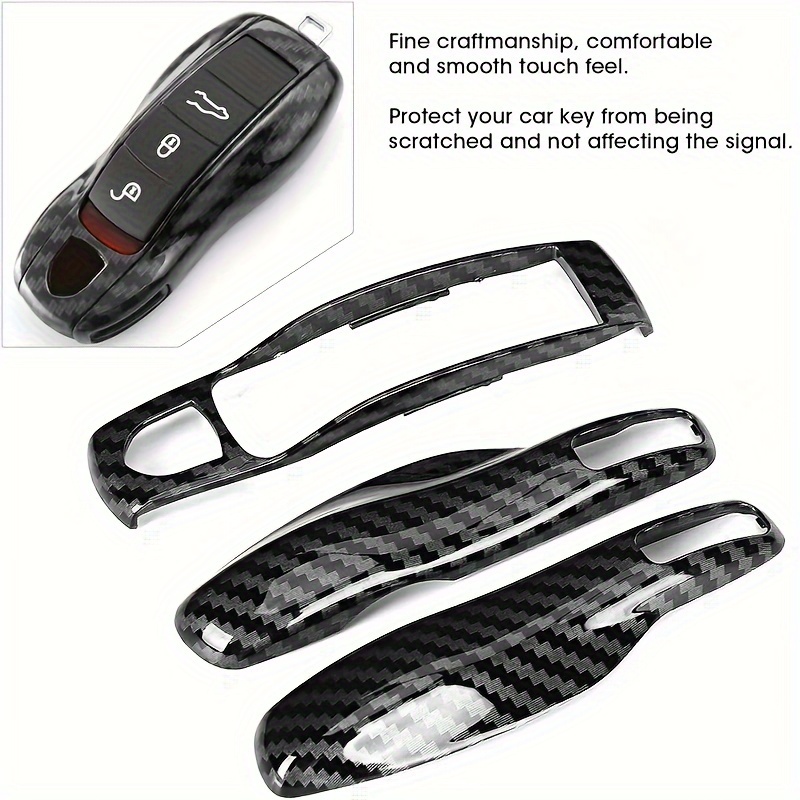 Viviance Set 3 Coprichiavi In ABS Per Porsche | Custodia Protettiva Sostitutiva Per Telecomando | Colore Rosso, Compatibile Con 911, Macan, Cayenne, Panamera