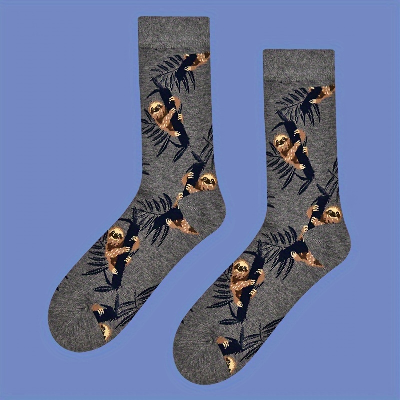1 Pair Of Men's Novelty Pattern Trendy Fashion Warm Couple Mid-calf Socks