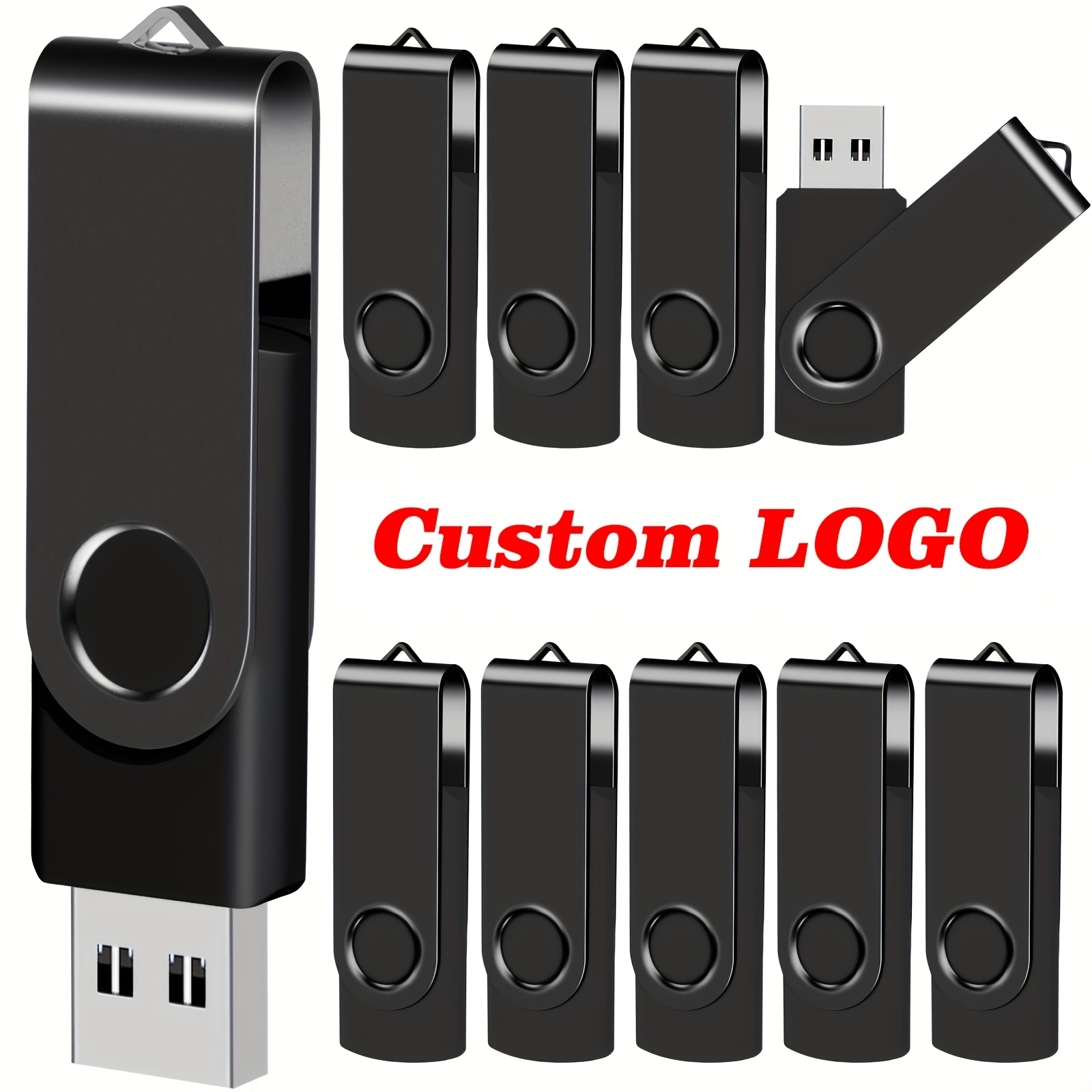 TEMU [Chiavette USB] Set di 9 chiavette USB | Chiavette USB 2.0 da 128MB a 16GB, stick di memoria e pen drive incisibili al laser per archiviazione e