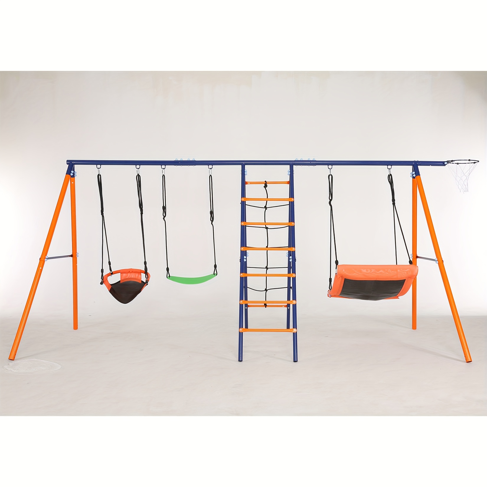 

6 In 1 Outdoor Swing Set, 700lbs Adjustable Kids Swing Set 6-in-1 Heavy-duty Metal Swing Sets For Backyard Playground Park