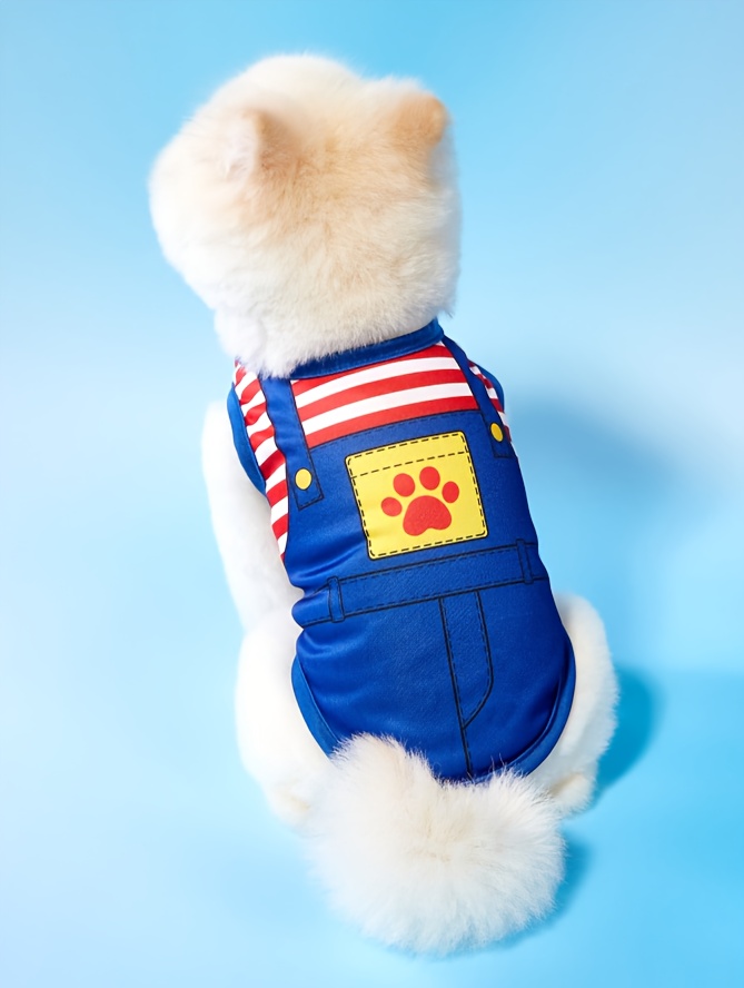 1pc pet cat and dog cartoon stripe print comfortable cool breathable harness vest Product details 5