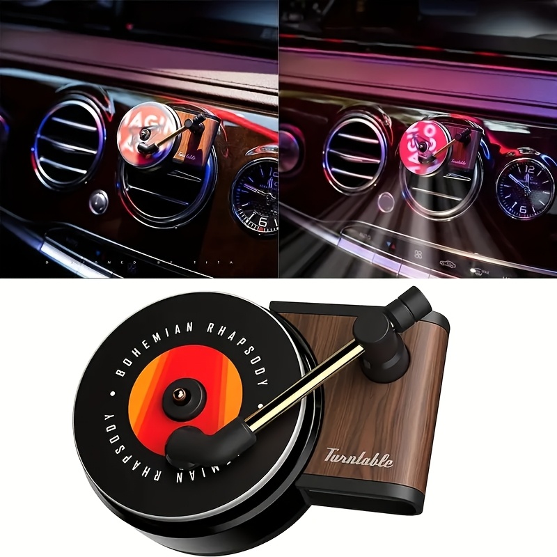 

Vintage Record Player Car Vent Clip Aromatherapy Diffuser - Easy-to-use, Adjustable Freshener With Refill Pads For Vehicle & Bedroom