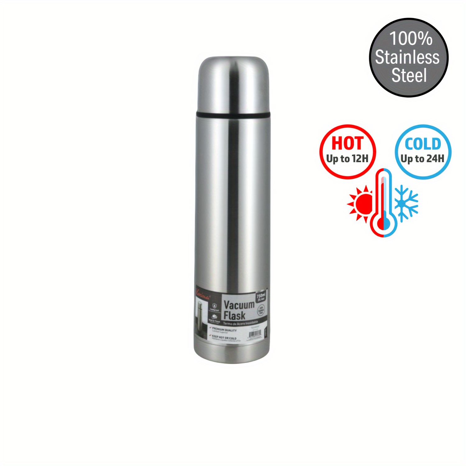 

25.4oz Stainless Steel (750ml)stainless Steel Cup Vacuum Cup Double Kettle Outdoor Portable Travel Water Bottle Large Capacity Travel Water Bottle Outdoor Portable Sports Water Bottle