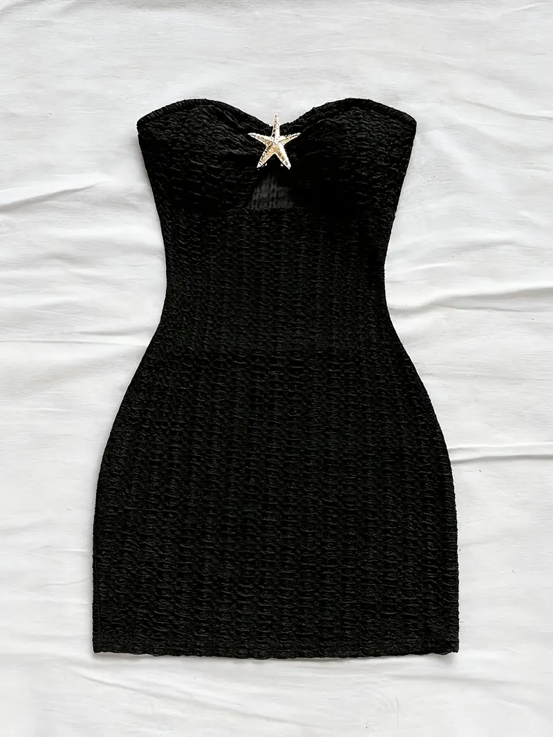 bodycon dress polyvore Women's Shape Black Sculpted Mini Dress