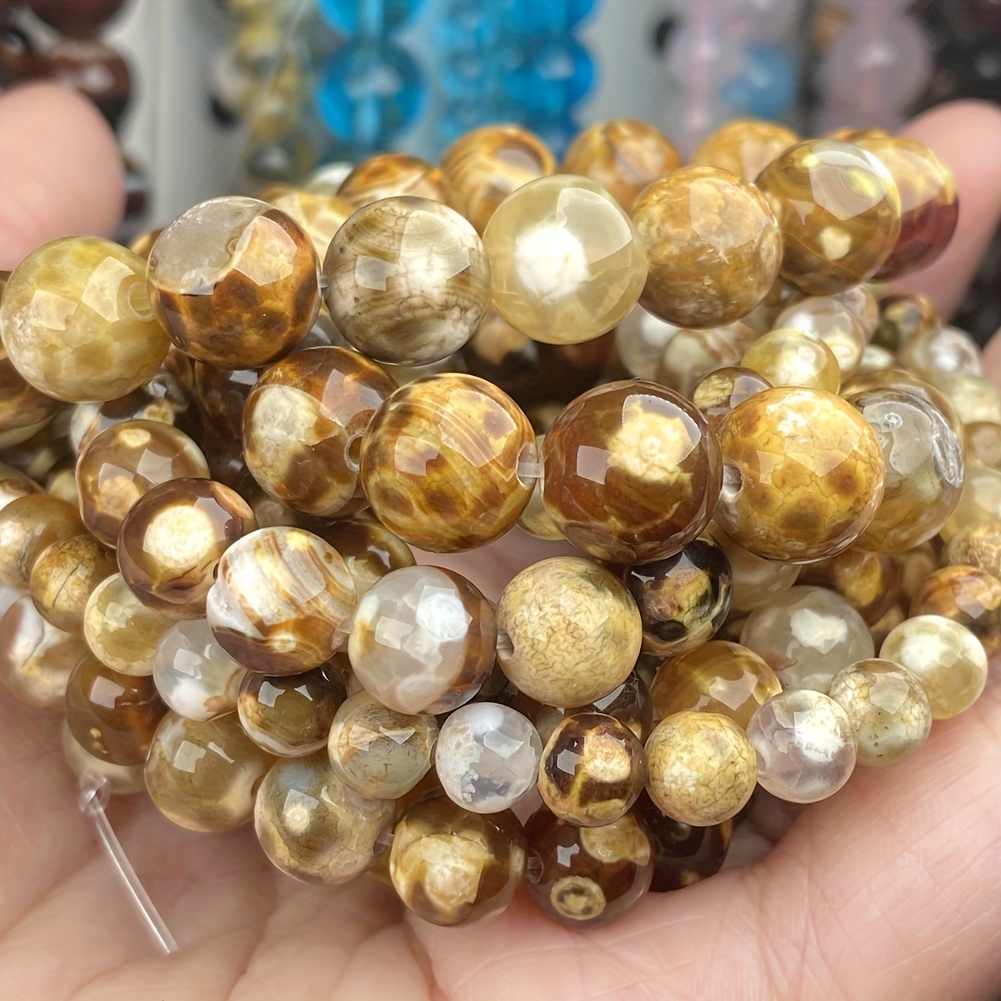 

Teowaki Natural Stone Beads, Leopard Skin Jasper, Round Beads For Diy Jewelry Making, Bracelet, Necklace Accessories, Fashion Decorative Beads, No Plating - 6mm, 8mm, 10mm, Assorted Sizes Pack