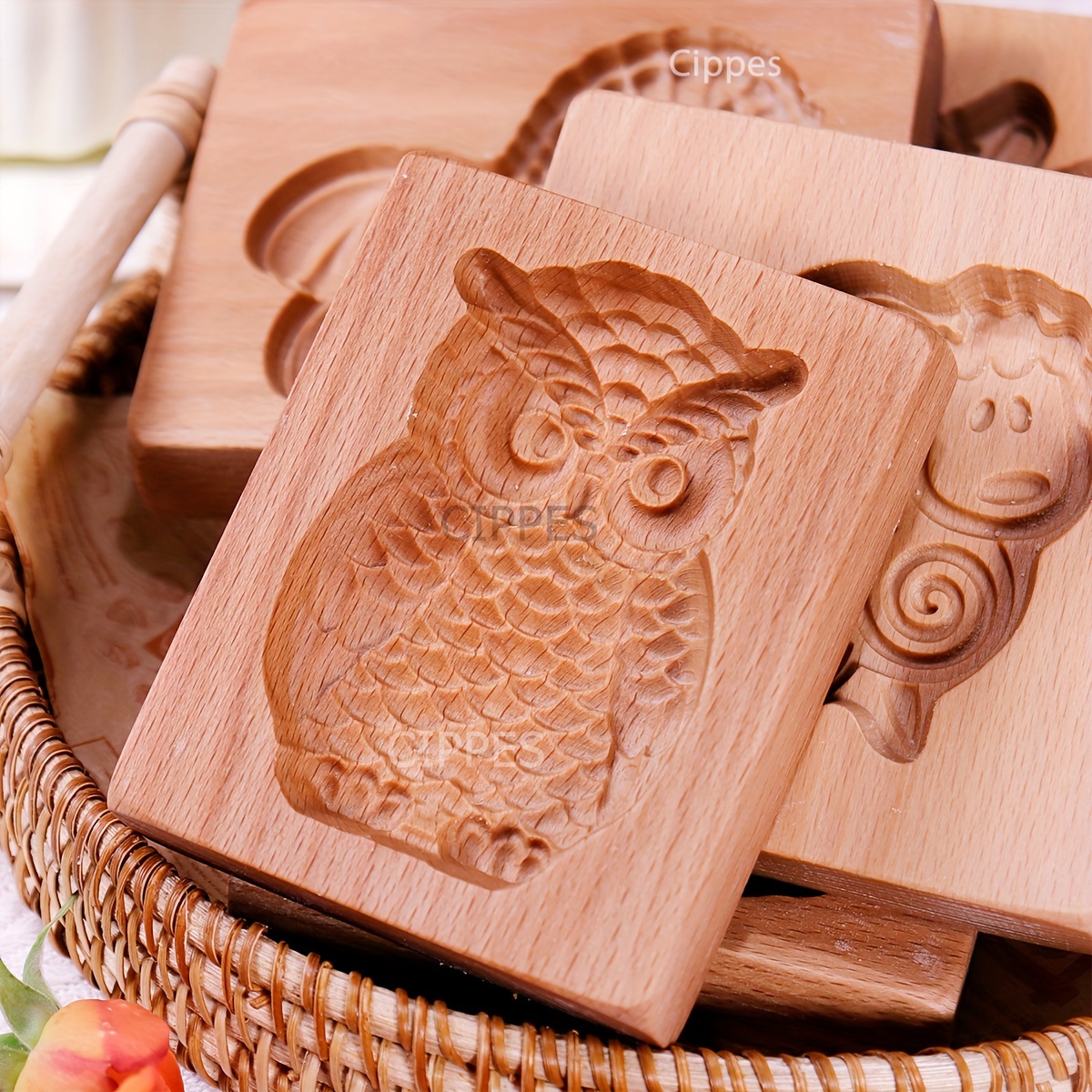 Bird Carved Wooden Biscuit Mold - DIY Gingerbread Cookie Press, Embossing Tool For Dough & Fondant
