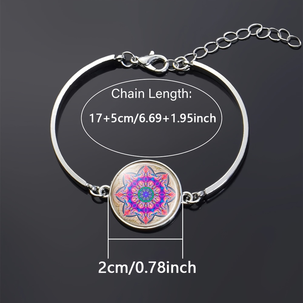 Women's Adjustable Length Bracelet with Colorful Mandala Pattern