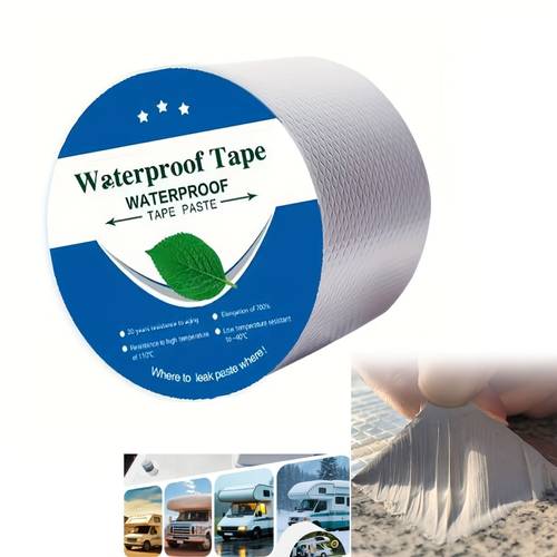 1 roll of super strong waterproof butyl tape heat resistant heavy duty butyl tape for roof pipes and wall leak sealing waterproof tape suitable for metal pipes rvs windows boats and roofs no heating