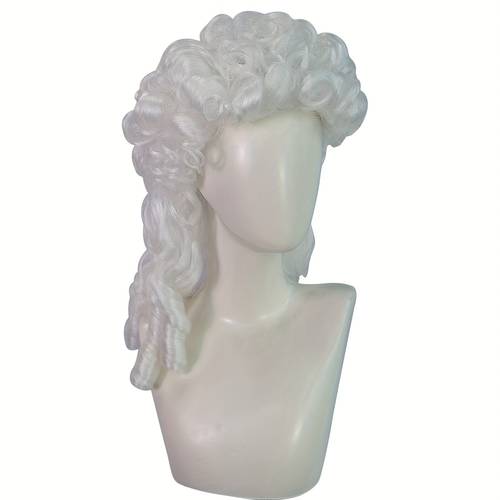 18th century colonial judge lawyer wigs synthetic curly wavy wigs for women men for halloween thanksgiving day christmas costume accessories gray white