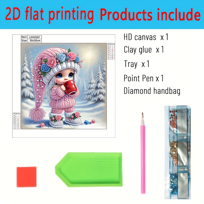 Image of 1pc Beginner Diamond Painting Kit, Holiday Edition With Special Shaped For Partial Diamond Inlay Mosaic Art. This Handmade Creative Project Your Artistic Ideas And . Is Suitable For Home De