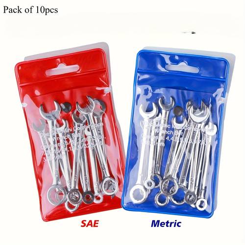 10pcs mini wrench set metric sae ignition wrench sets open and box end wrench set small wrench set combination wrench sets with storage pouches and key chains 4mm 11mm 5 32 7 16