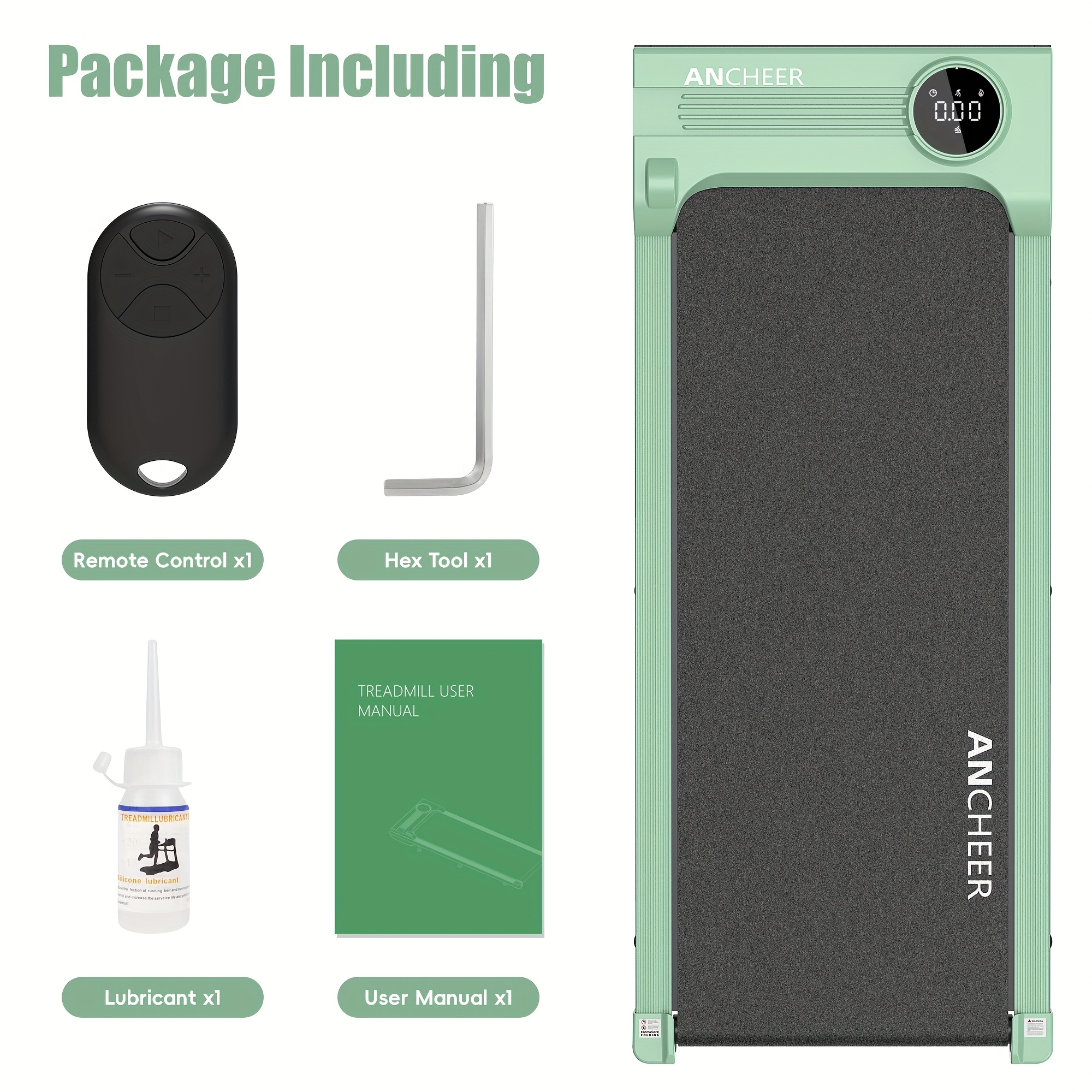 FUNMILY Treadmill, Under Desk Treadmill/ Remote Control/ 2 Seconds Folding Treadmill/ Maximum Treadmill 300 lbs Capacity - Walking Mat/ Home/ Gym/ Office Compact Motorized Treadmill