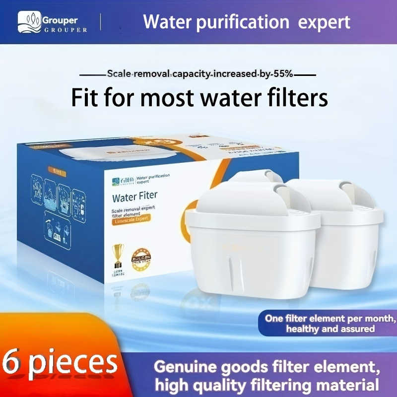 

6pcs, Fit For Most Water Filters,compatible With Brita /mava,+, Fit For , Reduce Limescale And Impurities.