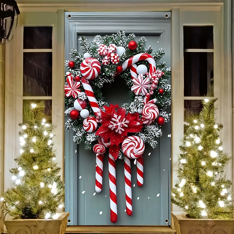 

A Single Wreath For Christmas Door Decoration, Easy To Set Up, The Office, Bedroom, And Decor. A Great Option For Seasonal Celebrations And Indoor And Outdoor Fun.